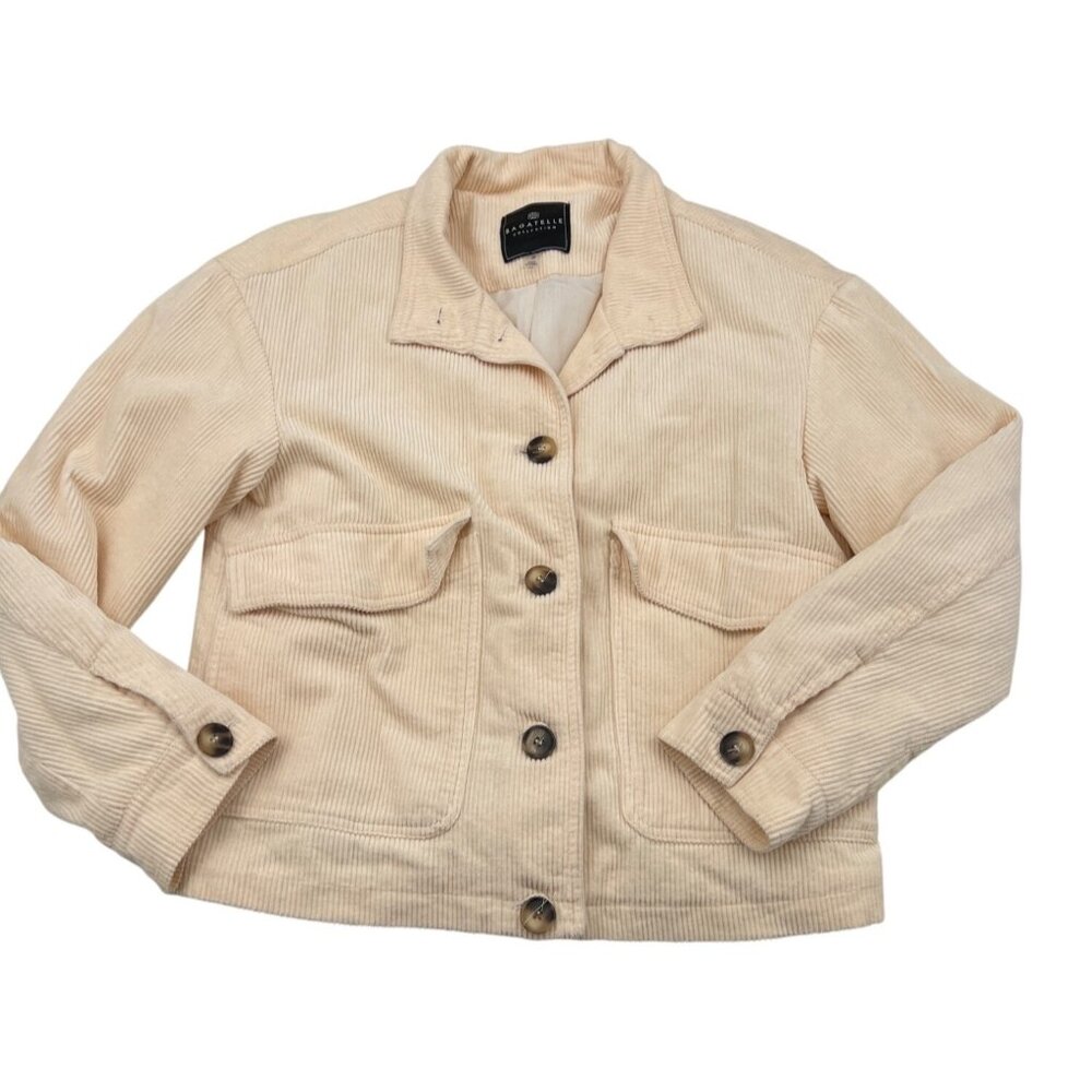 Bagatelle Collection Women's Beige Corduroy Jacket‎ Oversized Style Size Small